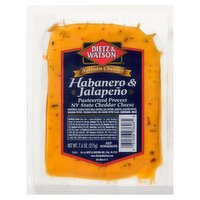 Dietz & Watson Artisan Cheeses Habanero & Jalapeno Cheddar Cheese, 7.6 oz
