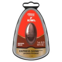 KIWI Express Shine Sponge, Brown, 0.23 oz (1 Sponge)