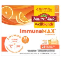 Nature Made Wellblends ImmuneMax Orange Fizzy Drink Mix Dietary Supplement, 0.39 oz, 30 count