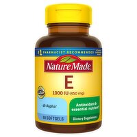 Nature Made Vitamin E 450 mg (1000 IU) dl-Alpha Softgels, 60 Count