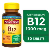 Nature Made Fast Dissolve Cherry Vitamin B12 Dietary Supplement, 1000 mcg, 50 count