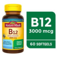 Nature Made Vitamin B12 Extra Strength Dietary Supplement, 3000 mcg, 60 count
