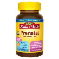 Nature Made Prenatal Folic Acid + DHA Orange Scent Dietary Supplement, 60 Count