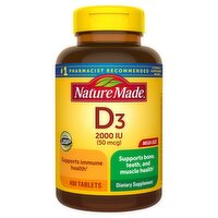 Nature Made Vitamin D3 2000 IU (50 mcg) Tablets, 400 Count Mega Size