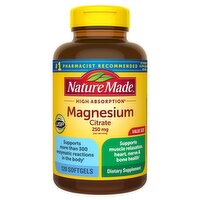 Nature Made Magnesium Citrate Dietary Supplement Value Size, 120 count