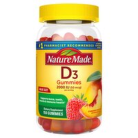 Nature Made Vitamin D3 2000 IU (50 mcg) Gummies, 150 Count Value Size, 150 Each