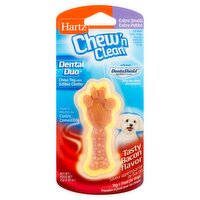 Hartz Chew'n Clean Dental Duo Tasty Bacon Flavor Toy + Treat for Dogs, Extra Small, 0.88 oz