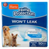 Hartz Home Protection Regular Size Unscented Dog Pads, 50 count