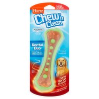 Hartz Chew'n Clean Dental Duo Tasty Bacon Flavor Toy + Treat for Dogs, Large, 3.6 oz