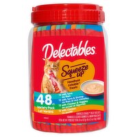 Delectables Squeeze Up Handheld Lickable Treat for Cats Variety Pack, 0.5 oz, 48 Count