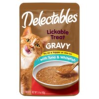 Delectables Lickable Treat Gravy with Tuna & Whitefish For Cats, 1.4 oz