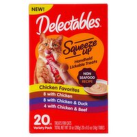 Delectables Squeeze Up Handheld Lickable Treats for Cats Variety Pack, 0.5 oz, 20 count