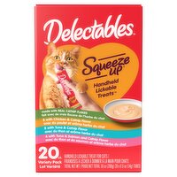 Delectables Squeeze Up Handheld Lickable Treat for Cats Variety Pack, 0.5 oz, 20 Count