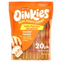 Hartz Oinkies Tender Twists Real Meaty Dog Chew Treats, 20 Count, 7.4 oz