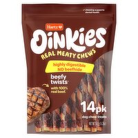 Hartz Oinkies Beefy Twists Real Meaty Dog Chew Treats, 14 Count, 5.2 oz