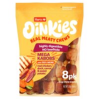 Hartz Oinkies Mega Kabobs Real Meaty Dog Chew Treats, 8 Count, 6.6 oz