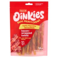 Hartz Oinkies Bacon-Wrapped Twists Dog Chew Treats, 14 count, 5.2 oz