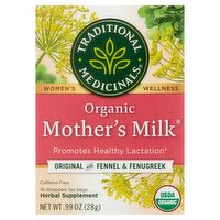 Traditional Medicinals Mother's Milk Organic Herbal Supplement, 16 count, .99 oz, 16 Each