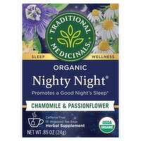 Traditional Medicinals Nighty Night Chamomile & Passionflower Herbal Supplement, 16 count, .85 oz