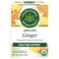 Traditional Medicinals Organic Ginger Herbal Supplement, 16 count, .85 oz