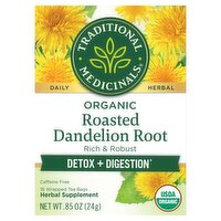 Traditional Medicinals Organic Roasted Dandelion Root Herbal Supplement, 16 count, .85 oz