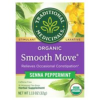 Traditional Medicinals Smooth Move Organic Senna Peppermint Herbal Supplement, 16 count, 1.13 oz