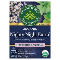 Traditional Medicinals Nighty Night Extra Organic Valerian Herbal Supplement, 16 count, .85 oz