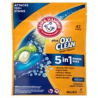 Arm & Hammer Plus OxiClean 5 in 1 Power Paks Fresh Scent Laundry Detergent, 42 count, 1.85 lb, 1.85 Pound