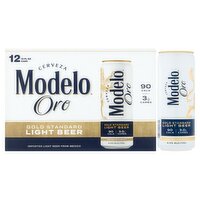 Modelo Oro Gold Standard Light Beer, 12 count, 12 fl oz