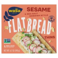 Wasa Sesame & Sea Salt Swedish Style Flatbread Thin Crackers, 6.7 oz