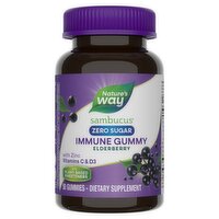 Nature's Way Sambucus Zero Sugar Elderberry Immune Gummy Dietary Supplement, 50 count