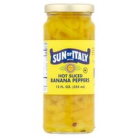 Sun of Italy Hot Sliced Banana Peppers, 12 fl oz