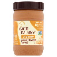 Earth Balance Creamy Natural Peanut + Flaxseed Spread, 16 oz