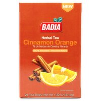 Badia Cinnamon Orange Herbal Tea, 25 count, 1.32 oz