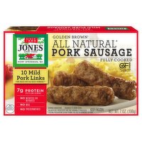 Jones Dairy Farm Golden Brown All Natural Pork Sausage, 10 count, 7 oz, 7 Ounce