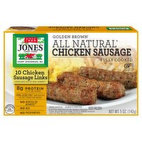 Jones Dairy Farm Golden Brown All Natural Chicken Sausage, 10 count, 5 oz, 5 Ounce