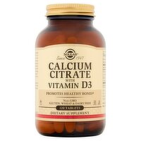 Solgar Calcium Citrate with Vitamin D3 Dietary Supplement, 120 count