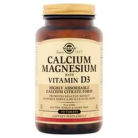 Solgar Calcium Magnesium with Vitamin D3 Dietary Supplement, 150 count