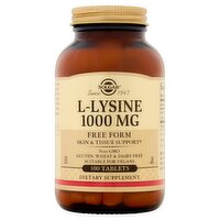 Solgar L-Lysine Dietary Supplement, 1000 mg, 100 count