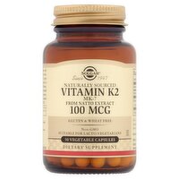 Solgar Naturally Sourced Vitamin K2 Dietary Supplement, 100 mcg, 50 count