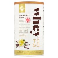 Solgar Whey to Go Vanilla Whey Protein Powder Dietary Supplement, 12 oz