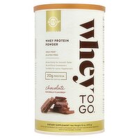 Solgar Whey to Go Chocolate Whey Protein Powder Dietary Supplement, 16 oz