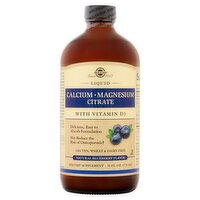 Solgar Liquid Calcium Magnesium Citrate Natural Blueberry Flavor Dietary Supplement, 16 fl oz