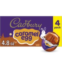 Cadbury Chocolate Candy Eggs with Caramel Center, 1.2 oz, 4 count