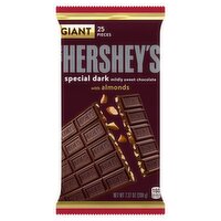 Hershey's Giant Special Dark Mildly Sweet Chocolate With Almonds, 25 count, 7.37 oz