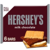 Hershey's Milk Chocolate Bars Full Size, 1.55 oz, 6 count