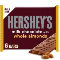 Hershey's Milk Chocolate with Whole Almonds Bars Full Size, 1.45 oz, 6 count