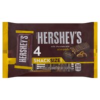 Hershey's Milk Chocolate with Almonds Bars Snack Size, 0.45 oz, 4 count, 1.8 Ounce