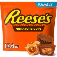 Reese's Milk Chocolate & Peanut Butter Miniature Cups Family Pack, 17.6 oz, 17.6 Ounce