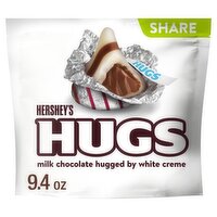 Hershey's Hugs Milk Chocolate Hugged by White Creme Candy Share Pack, 9.4 oz